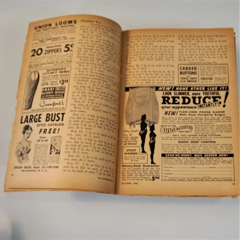 6 Issues The Workbasket Magazine 1956 Vintage Publication Home and Needlecraft
